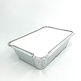 Enpack Aluminiumschale mit Alukaschiertem Deckel 940L - Menüschale - 940 ml Füllmenge - Form für Lebensmittel - Grillschalen - Einwegverpackungen - Einmalbehälter für Pasta/Nudeln 100 Stück