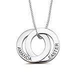 Personalisierte Mütter Halskette benutzerdefinierte gravierte russische Ring Halskette Familienname Halskette Sterling Silber Disc Halskette nach Maß mit 2-5 N