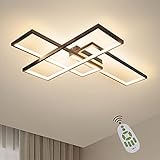 GBLY LED Deckenleuchte Dimmbar Modern Deckenlampe Schwarz Wohnzimmerlampe 65W Geometrisch Wandlampe Multifunktional Deckenbeleuchtung für Wohnzimmer, Schlafzimmer, Büro, Flur und Balkon, 65x47x7.5CM