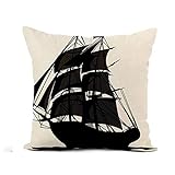 Kissenbezüge Koloniales Segeln Piratenschiff Segelboot Unabhängigkeitskrieg Fliegen Throw Kissenbezüge Dekorativen Kissenhülle Bedruckt Kissenbezug Für Sofa, Zuhause, Sommer, 45X45C