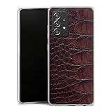 DeinDesign Slim Case extra dünn kompatibel mit Samsung Galaxy A52s 5G Silikon Handyhülle transparent Hülle Krokodil Leder Animalp