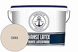 Latexfarbe MATT Cookie Hanse Latex abwischbare Wandfarbe - Deckenfarbe Küchenwandfarbe Wohnraumfarbe - geruchsarme Farbe für Küche, Bad & Wohnraum Braun Beige // Hamburger Lack-Profi (5 L)