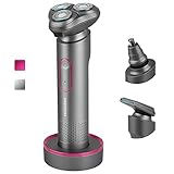Elektrischer Rasierer für Herren – Rotationsrasierer für Barthaare und Gesicht, wasserdicht, Nass-/Trockenrasur-Set mit 2-in-1-Rasierer, Stand-Aufladung, USB-Aufladung, G