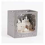 Grußkarte Grußkarten Handmade Carving Paris Modell Papier Einladung Grußkarten Postkarten Business Creative Gift Souvenir Collection 3D Laserschnitt Geburtstagskarte (Size : 1pc)