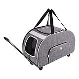 RuiMingHome Trageboxen Transportbox Katze atmungsaktiv hundetransportbox Mühelos Trolley-Haustiertasche hunderucksack Reisen im Freien katzenrucksack (Color : Gray, Size : 25.6 * 14.6 * 14.6inch)
