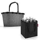 reisenthel Set Carrybag plus farblich passender bottlebag Einkaufskorb Einkaufstasche (Twist Silver)