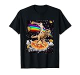 Galaxy Laser Katze auf Dinosaurier auf Pizza mit Tacos & Rainbow T-S