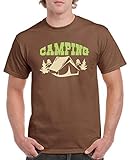 Comedy Shirts - Camping Zelt - Herren T-Shirt - Braun/Beige-Hellgrün Gr. XXL