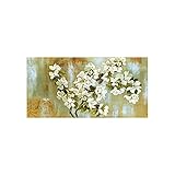 Blühender Mandelbaum Blume Impressionistische Landschaftsmalerei auf Leinwand Poster und Drucke Wandkunst Bild Wohnzimmer Dekor Wandbild 70x140cm/27,5'x55,1' g