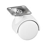Metafranc Doppelrolle Ø 40 mm - 38 x 38 mm Platte - Kunststoff-Rad - Harte Lauffläche - Gleitlager - 20 kg Tragkraft / Transportrolle / Möbelrolle / Containerrolle / 802150