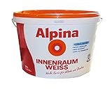 10 L. für ca 60 m² Alpina Innenraum Weiss Matt Wandfarbe, universell einsetzb