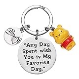 Winnie Puuh Schlüsselanhänger inspirierendes Geschenk Freundschaft Geschenk Pooh Bär Schlüsselanhänger Gr. 38, 'Any Day Spent With You Is My Favorite Day'