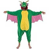 Spooktacular Creations Unisex Erwachsene Pyjama Jumpsuit, Plüsch Onesie Einteiler Drache Tier Kostüm, Cosplay Halloween Karneval (Large)