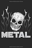 Metal - Heavy Metal Notizbuch: Rock Totenkopf Notizheft, Schreibheft, Tagebuch (Taschenbuch ca. DIN A 5 Format Liniert) von JOHN ROMEO