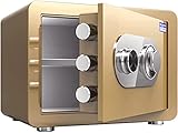 Safe Kleiner Heimtresor， Feuerfester und diebstahlsicherer Sicherheitsschrank aus Stahl， Hotel Business Bank Bargeldaktenaufbewahrungsbox， Sicherheitscodeschloss (Color : A， Size : 25X35X25Cm)