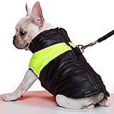 TFENG Hundemantel Hundejacke für Hunde, Warm gepolstert Puffer Weste Welpen Regenmantel mit Fleece (Grün, S)