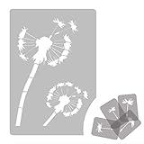 Wiederverwendbare Wandschablone aus Kunststoff // 45x65cm // Löwenzahn - Blume // Muster Schablone Vorlag