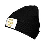 Jingliwang Personalisierbare Beanie-Mütze für Männer und Frauen, personalisierter Text, Logo, Totenkopf-Mütze, Schwarz , O