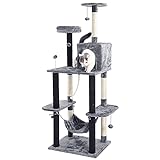 Timpfee 69 Kratzbaum für Katzen, mit gemütlichen Sitzstangen, stab