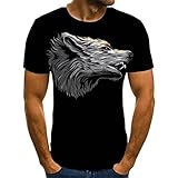 T-Shirt Kurzarm Herren Rundhals T-Shirt Casual Kurzarm Street T-Shirt Tierdruck T-Shirt XXXXL Tt490