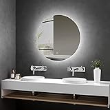 KOBEST Wandspiegel Spiegel mit Beleuchtung LED Spiegel Rund 60cm Durchmesse Badspiegel mit Touchschalter + Kaltweiß Lichtspiegel 6500