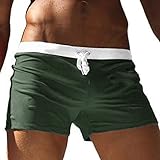 COOFANDY Herren-Badehose, schnelltrocknend, Strand-Boxershorts, Bademode, Boardshorts mit Reißverschlusstasche, Armee-grün, X-Larg