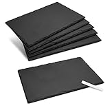 Navaris Schiefer Teller Platzset 6-teilig inkl. Kreide - 30x20cm Schieferplatten 6x Servierplatte für Sushi Käse - Schieferplatte eckig