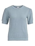 Vila Damen VICHASSA Puff S/S Knit TOP-NOOS T-Shirt, Ashley Blue, L