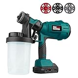 Akku-Farbspritzgerät, NEU MASTER Electric HVLP Leistungsstarke Spritzpistole mit 3 Sprühmustern und einstellbarem Ventilknopf zum Streichen von Decken, Zäunen, Schränken, W