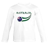 Supportershop Mädchen Australie T-Shirt mit Langen Ärmeln, weiß, FR : 2XL (Taille Fabricant : 12 ans)