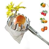 HonnyOne Pflücker Obstpflücker Teleskop-Obstpflücker aus Metall, hohe Höhe, tragbar, verlängerter Obstpflücker für Ernte, Apfel, Zitrus, Birne, Pfirsich usw