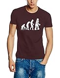 Coole-Fun-T-Shirts Herren T-Shirt Robot Evolution Big Bang Theory!, braun-Weiss, XL, 10845