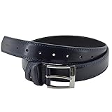 BIAGIOTTI UOMO, Herrengürtel aus echtem Leder, mit Nähten und rechteckiger, nickelfreier Schnalle, kann gekürzt werden, mit Geschenkbox 120 cm Größe 52-54