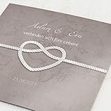 sendmoments Hochzeitseinladungen, Tau, 5er Klappkarten-Set quadratisch, personalisiert mit Text, wahlweise Relieflack Veredelung, optional passende Design-Umschläg
