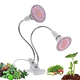 NWYJR Pflanzenlampe Doppelkopf Gartenleuchte 60W 200LED Mit Flexiblem 360 ° LED- Schwanenhals Wachstumslampe Wasserdicht IP54 Geeignet Für Zimmerpflanzen Blumen Und Gemüse L