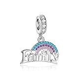 NINGAN Ich liebe Familie Charme passt Pandora Charms Armband 925 Sterling Silber Liebe Herz Charme - Muttertag Geburtstag Schmuck Geschenk für F