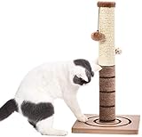 PAWZ Road Kratzbaum für Katzen Sisal mit Katzenspielzeug Kratzen Katzenkratzbaum Kratzsäule Kratzpsäulen Kätzchen Kleine Scratcher Plüschstange mit extra Pfosten baumelnder Kugel Höhe 54cm B