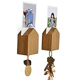Natuhr 2 Stück magnetischer Schlüsselhalter Little Lodge Bilderahmen Holz Schlüsselb
