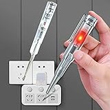 Reaktionsschneller elektrischer Prüfstift, Spannungsprüfstift berührungslos, Schraubendrehersonde mit Anzeigelampe, 70-250 V wasserdichter Spannungsprüfer Stromkreisprüfstift (2PCS)