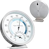 Thermometer Hygrometer innen analog, IOMOY Edelstahl Präzisions Thermo Luftfeuchtigkeitsmessgerät, Temperaturmessgerät für eine zuverlässige und komfortable Raumk