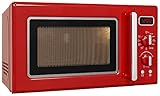 Exquisit Retro Mikrowelle RMW720-3GDIG rot | 20 Liter | 1000 Watt Grill | Digitale Anzeige | Rot | Drehteller | Retro Style | Mikrowelle | Innenbeleuchtung | inkl. Zubehör | Auftau-Prog