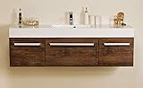 Quentis Waschplatz Zeno, Badmöbelset 2-teilig, Breite 140 cm, Holzdekor antik, Waschbeckenunterschrank