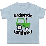Statement Sprüche Baby - Nachwuchs Landwirt - 12/18 Monate - Babyblau - Fun Shirt - BZ02 - Baby T-S