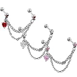 Rot Klar Weiß Zirkon Herz Tragus Helix Piercing Lappen Ohrringe Stud Edelstahl Quaste Ohrringe Ohr Piercing Frauen Schmuck
