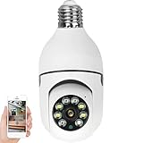 LVYIMAO WiFi IP-Überwachungskamera, 1080p-Überwachungskamera Nachtsicht-E27-Basis mit 8 LED-Lampe, Kamera für Android-Telefon- / IOS-Fernbedienungs-App