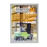 Betriebsausstattung24® Plakatrahmen mit Klemmrahmen | Alu Klapprahmen | 25mm Aluminium Profil | inkl. entspiegelter Schutzfolie (Ecken auf Gehrung, DIN A1 (HxB 84,1x59,4 cm))