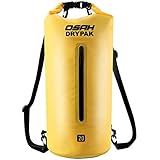 OSAH DRYPAK Dry Bag Wasserdichter Packsack wasserdichte Tasche Sack Beutel Lang Schulter Verstellbarer Schultergurt für Kajak Boot Angeln Rafting Schwimmen Wassersport Treiben (Gelb, 5L)