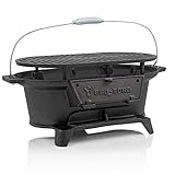 BBQ-Toro Gusseisen Grilltopf mit Grillrost | 50 x 25 x 23 cm | Hibachi Style Holzkohle Campingg