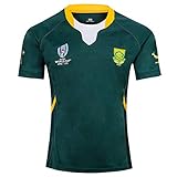 MGRH 2019-2020 Südafrika Auswärts WM Rugby Jersey, Sommersport Breath Lässiges T-Shirt Fußball-Hemd-Polo-Hemd, Beste Geburtstags-Geschenk Green-XXXL