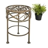 DanDiBo Blumenhocker Metall Braun Rund ⌀ 20 cm Blumenständer 96070 S Blumensäule Modern Pflanzenständer Pflanzenhocker Vintag